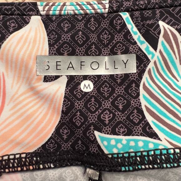 Seafolly Bali Hai Leggings Flower Print Tropical Active Size M - Picture 7 of 8